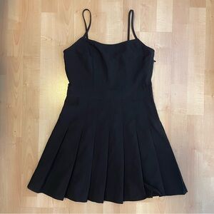 H&M | Black Pleated Sleeveless Spaghetti straps Mini Dress